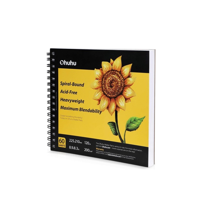 Арт скицник със спирала за алкохолни маркери, подложки за маркери Ohuhu, без киселина