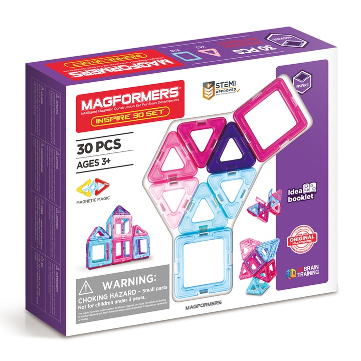 Set de constructie magnetic Magformers - Inspire, 30 piese