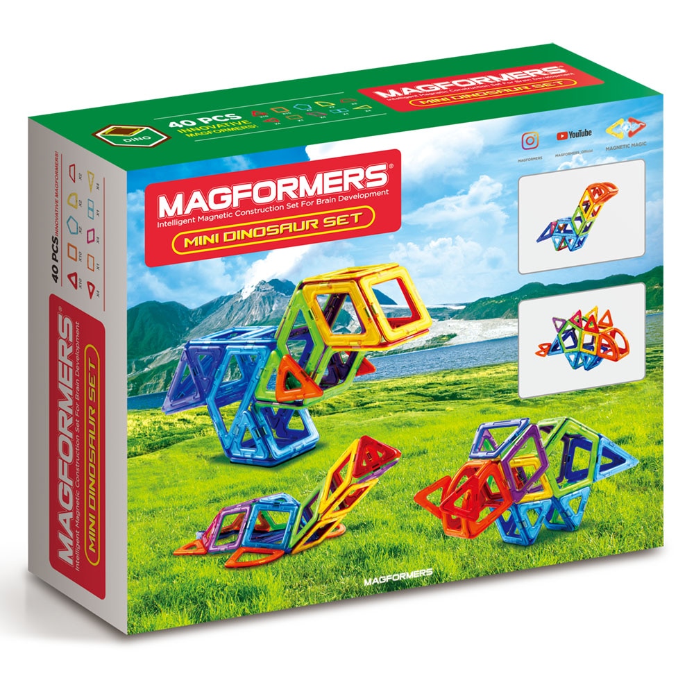 Magformers mini best sale dinosaur set