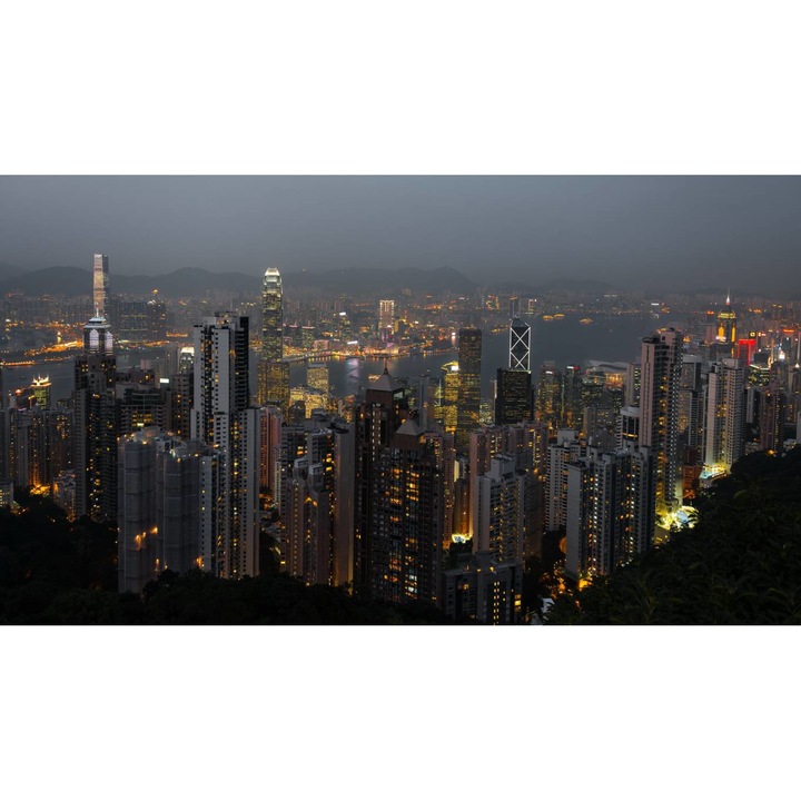 PVC öntapadós tapéta - Urban Panorama At Sunset, 100 x 150 cm