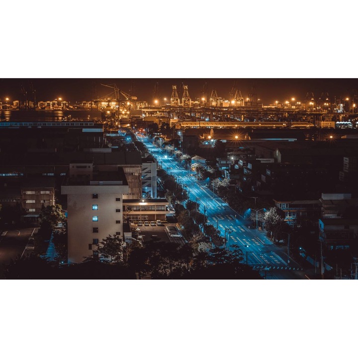 Fototapet autoadeziv PVC - Oras Pe Timp De Noapte, 400 x 250 cm