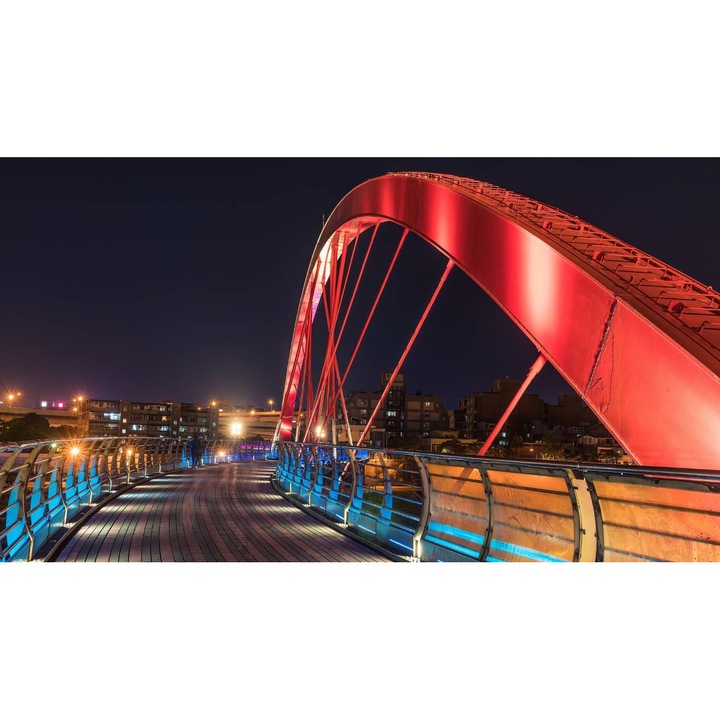 Öntapadó PVC tapéta - Rainbow Bridge At Night, 100 x 150 cm