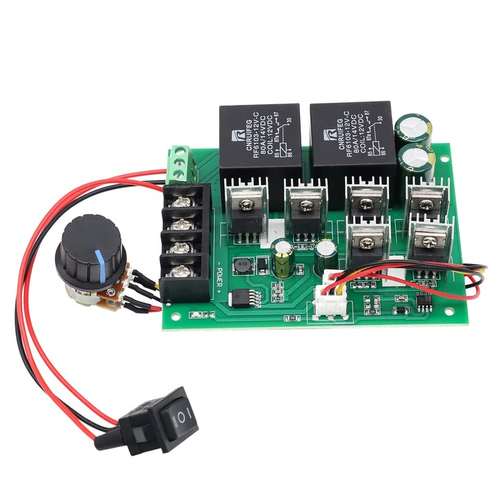 Контролер на скоростта на двигателя, RUIZHI, DC 9-50V 40A DC, реверсивен PWM 12V 24V 36V 48V 2000W превключвател за заден ход