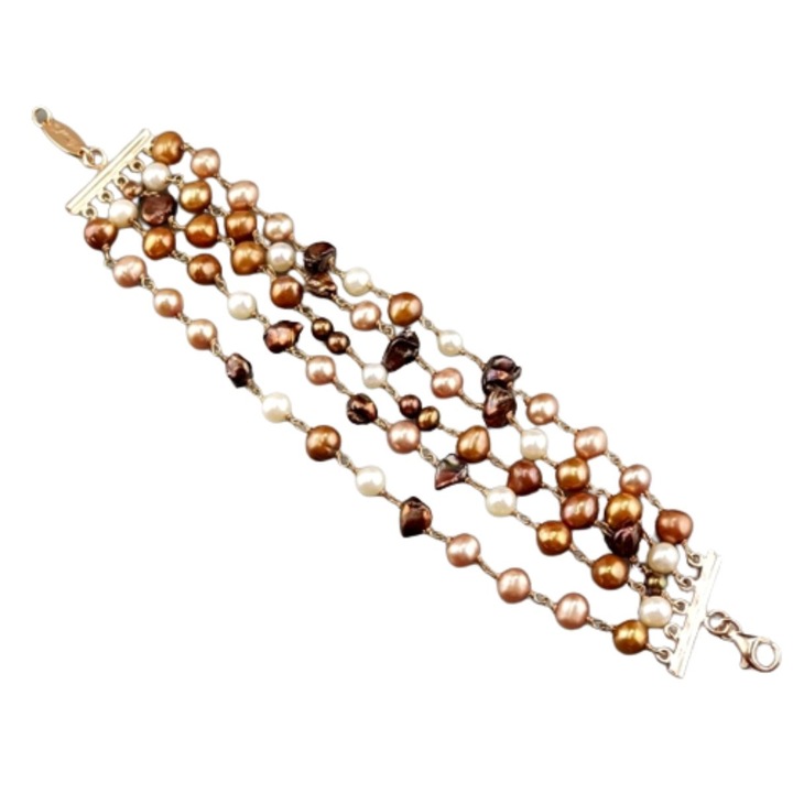 Bratara Prestige cu 5 siraguri de perle