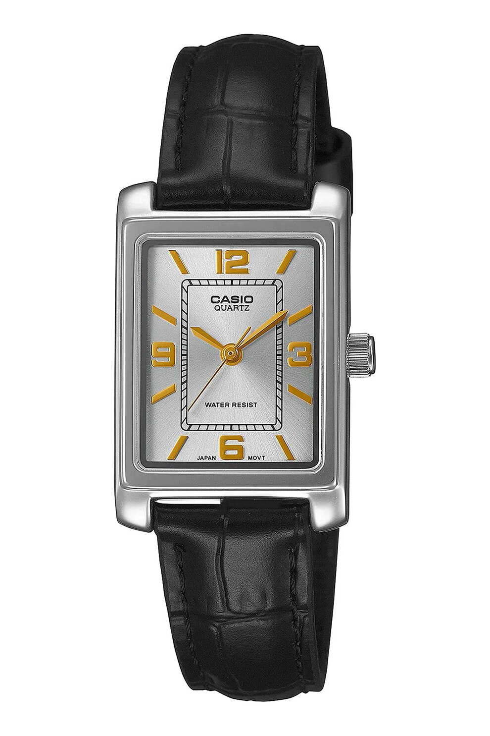 Casio, Ceas quartz cu o curea de piele, Negru