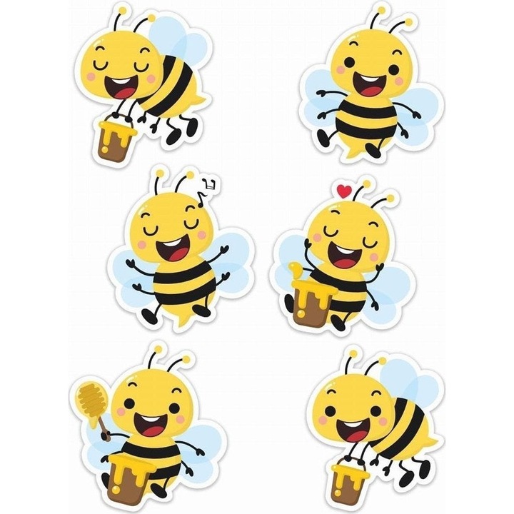 LearnHow dekoratív fali szett, Méhek, 6 részes, tarka