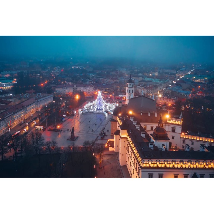 PVC öntapadós tapéta - Litván karácsonyi vásár, 100 x 150 cm