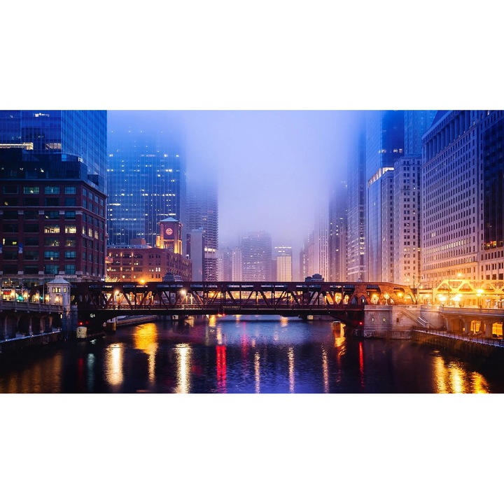 PVC öntapadó tapéta - Chicago River, 100 x 150 cm