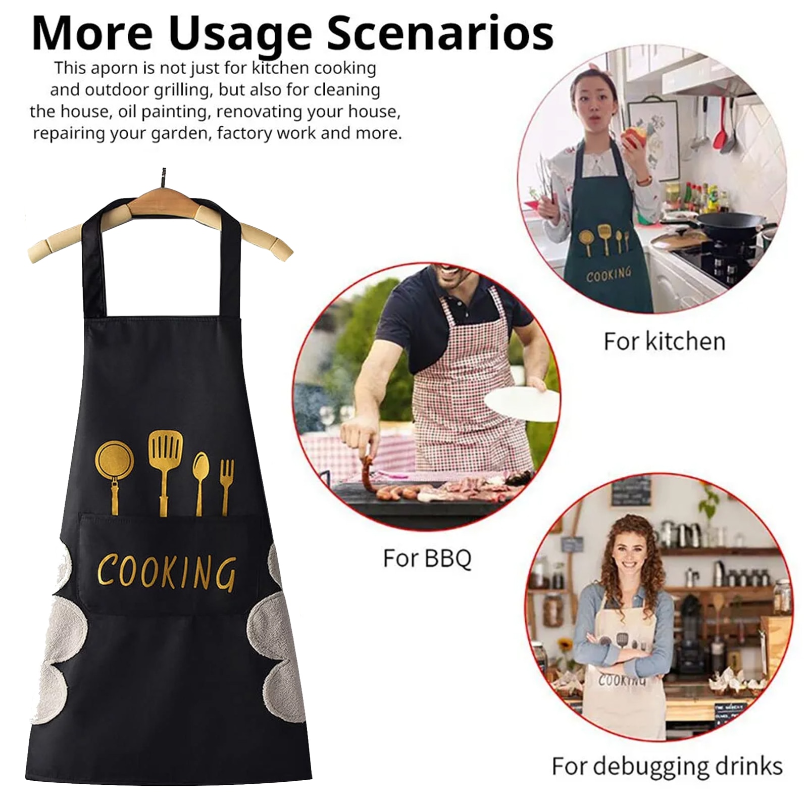 Set 2 sort de bucatarie cu prosop de stergere a mainilor si buzunar ...