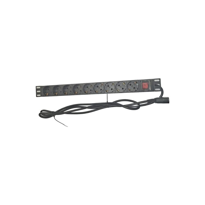 De Bara Rack Bara de alimentare PDU Rack 9 prize Schuko, stecher C14, carcasa ...