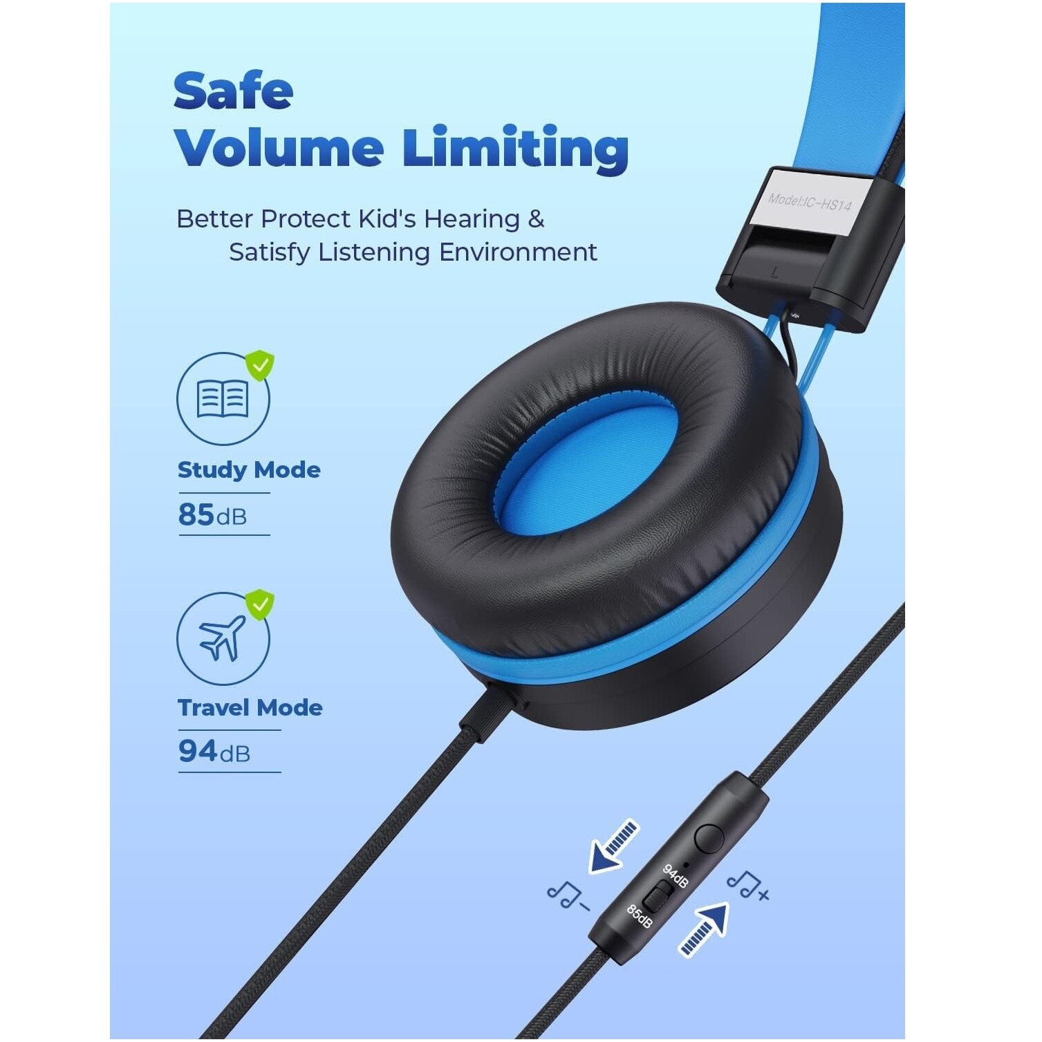 Casti, iClever, HD stereo, 40mm drivere, jack 3.5mm, microfon incorporat, pentru copii