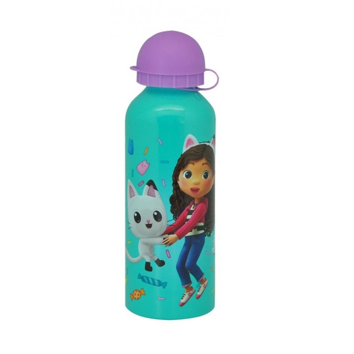 Sticla apa Gabby's Dollhouse aluminiu 500 ml Verde