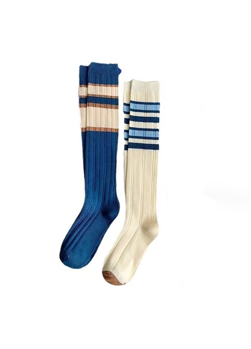 Set 2 perechi sosete dama, Poliester/Bumbac, Multicolor, 35-40 EU