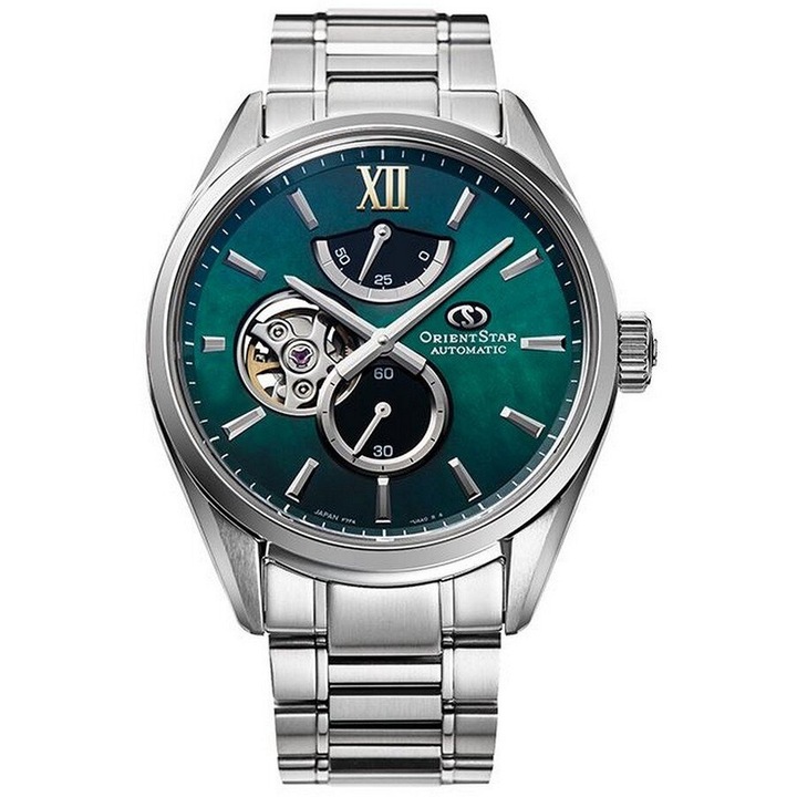 Мъжки автоматичен часовник Orient Star RE-BY0005A00B F744, Японски, 24 бижута, 50 часа резерв на мощност, Сребрист