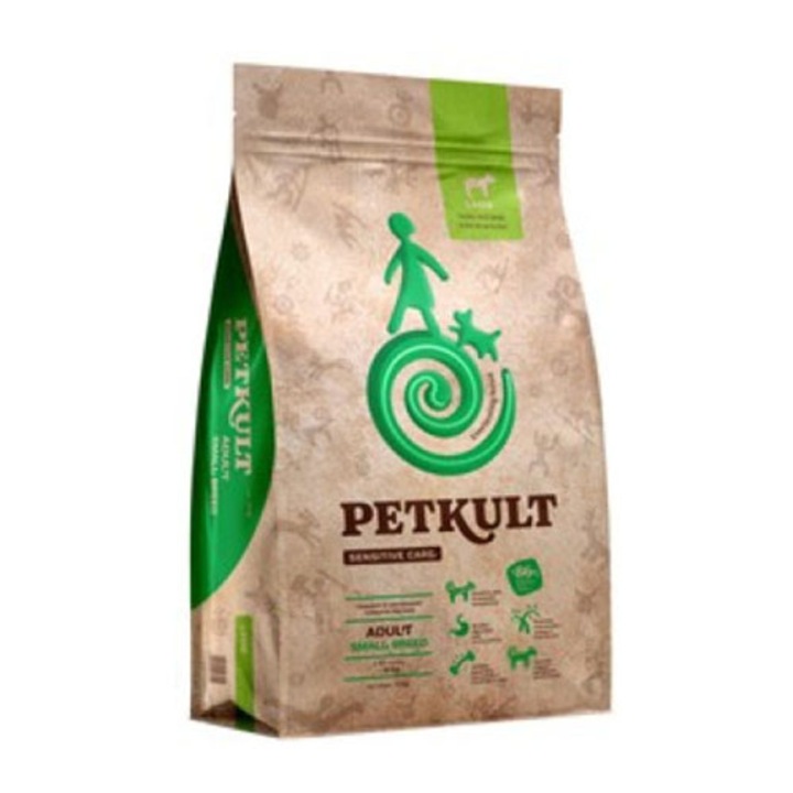 Hrana uscata pentru caini Petkult Sensitive, Adult, Talie Mica, Miel si Orez 3 kg