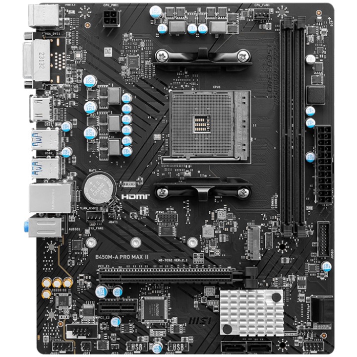 Дънна платка MSI B450M-A PRO MAX II, Socket AM4