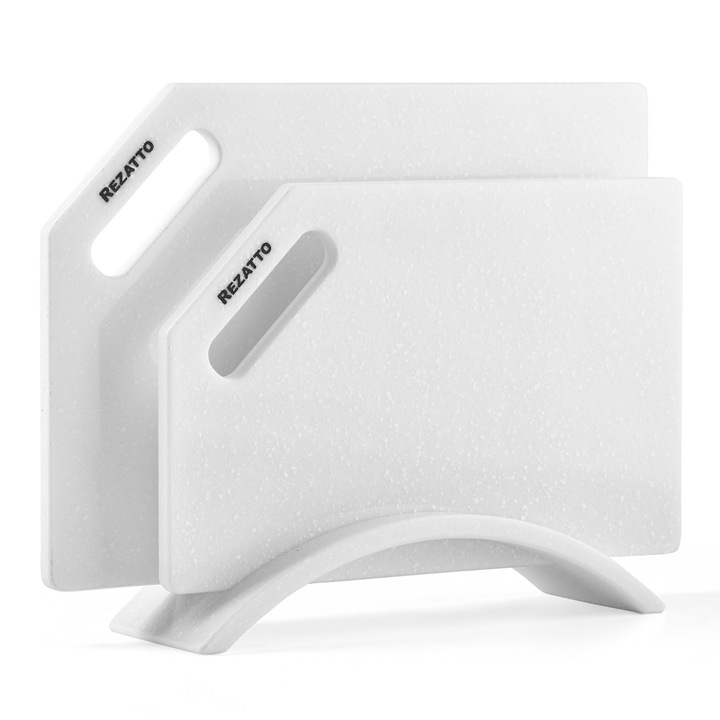 Set 2 Tocatoare antibacteriene, Rezatto Marmo, Acril, Dreptunghi, 20/25 cm, Alb