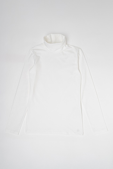 United Colors of Benetton, Bluza uni cu guler inalt, Alb