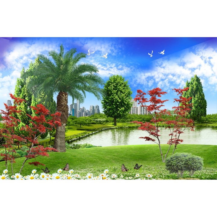 PVC öntapadós tapéta - Városközeli Kert, 100 x 150 cm