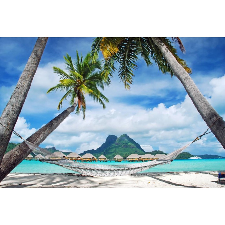 Öntapadó PVC tapéta - Függőágy a tengerparton, 100 x 150 cm