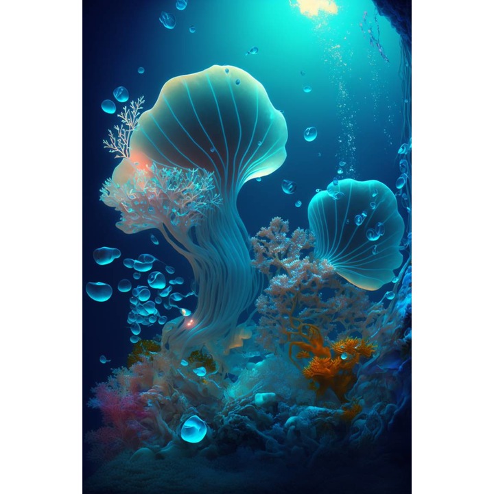 Öntapadó PVC tapéta - Special Swimming Jellyfish, 100 x 150 cm