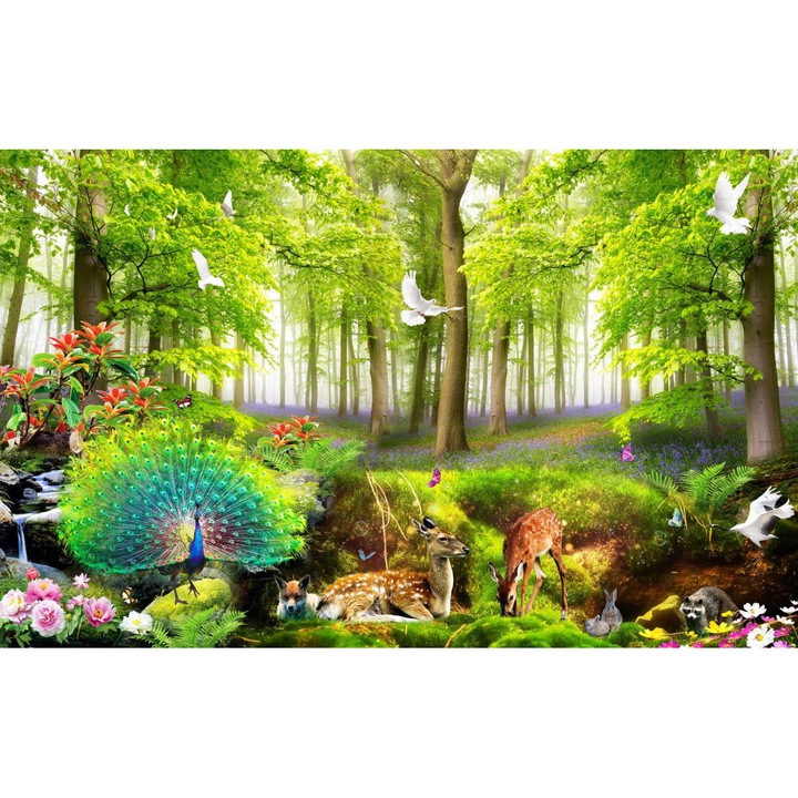 Öntapadó PVC tapéta - Varázslatos Állatok Erdeje, 100 x 150 cm