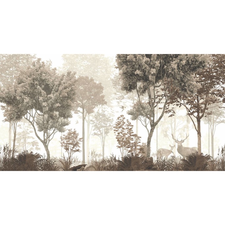 Sticker - Padurea Cerbilor Monocrome, 85x125 cm