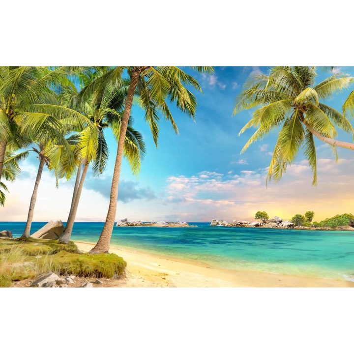 PVC öntapadó tapéta - Sunny Beach Pálmafákkal 2, 100 x 150 cm