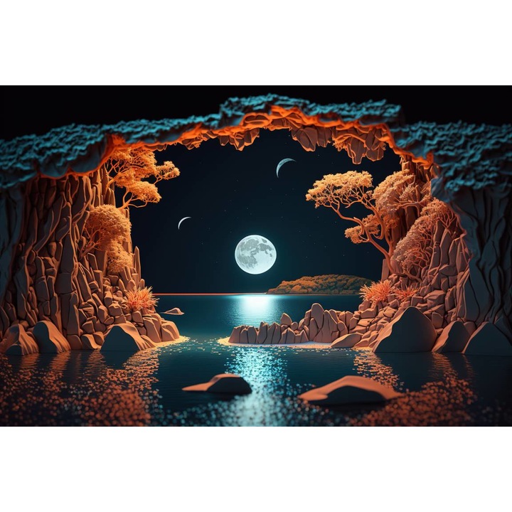 PVC öntapadó tapéta - Kilátás a boltozatra és a teliholdra, 100 x 150 cm