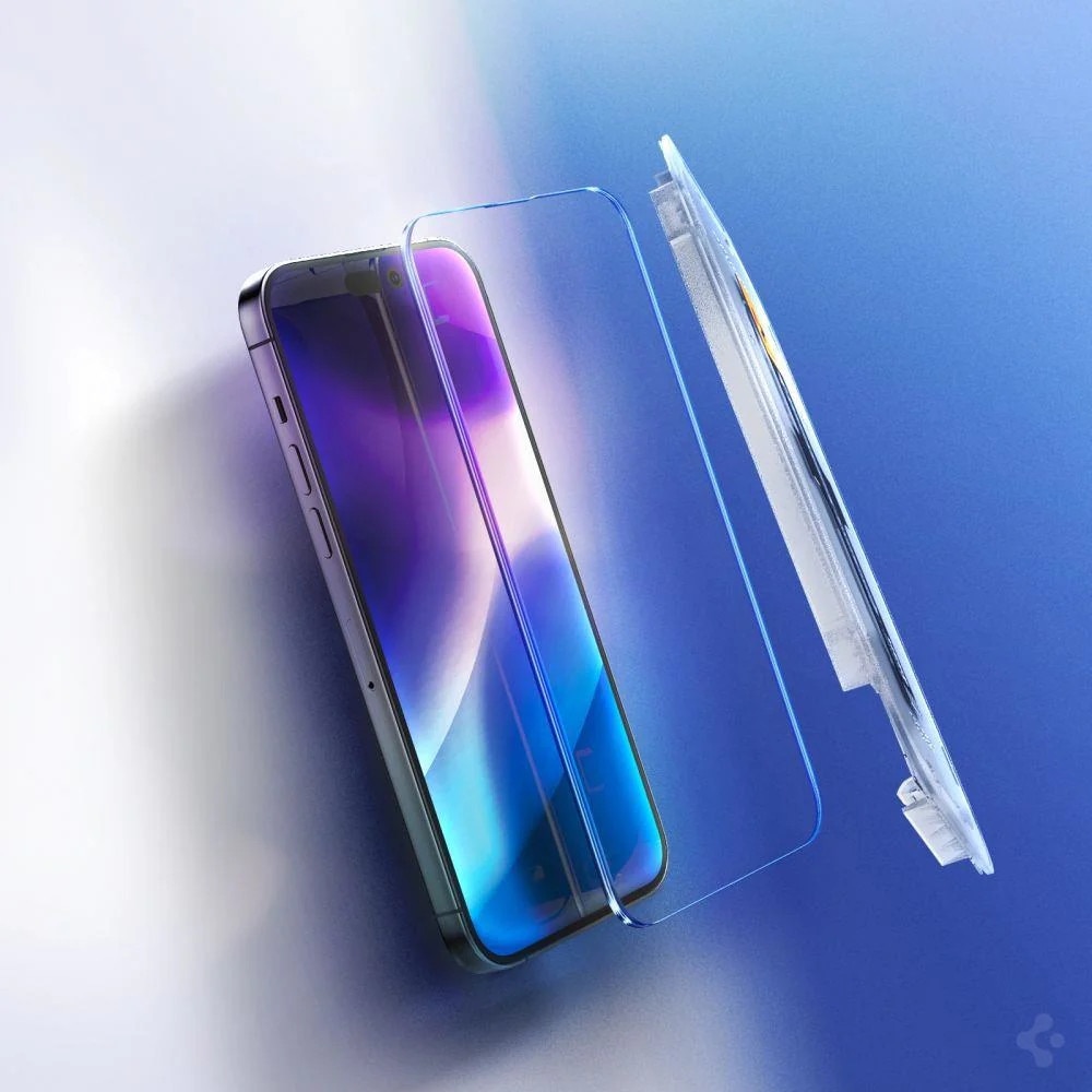 Set 2 Folii de protectie Spigen Glas.TR EZ FIT pentru Apple iPhone 14 Pro Max Transparent