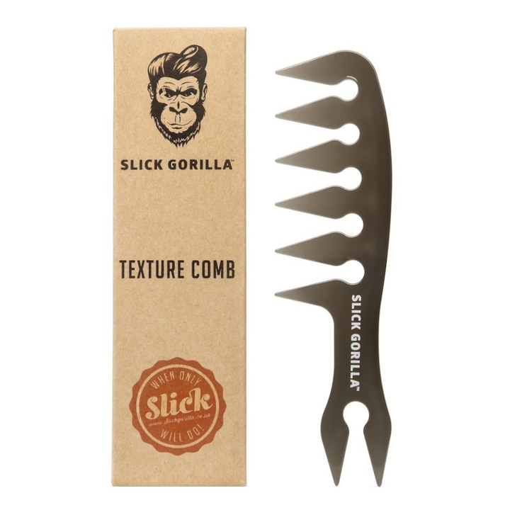 Pieptene pentru texturarea parului, Slick Gorilla, Carbon, 17 cm, Maro