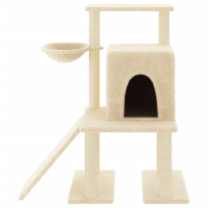 Ansamblu de pisici cu stalpi din funie de sisal vidaXL, crem, 96,5 cm