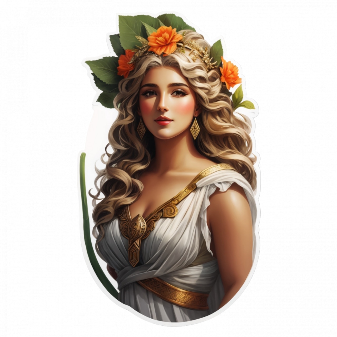 Комплект от 12 части, Декоративен стикер, Богиня Деметра с цветна