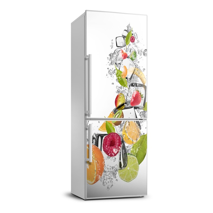 Stickere decorative, Tulup, autocolant pentru frigider, fructe si inghetata, Gri, 70 cm x 190 cm, 010120180030000006926