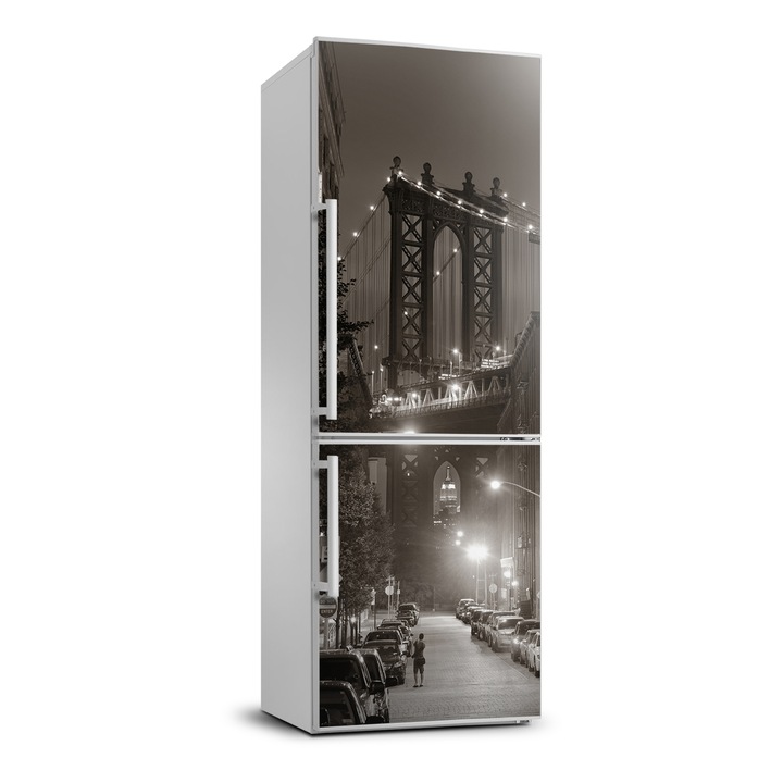 Stickere decorative. Tulup. autocolant pentru frigider. manhattan new york city. Maro. 60 cm x 180 cm. 010120180020000009089