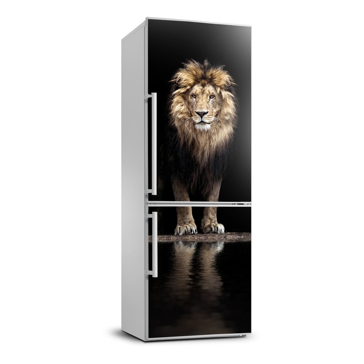 Stickere decorative, Tulup, autocolant pentru frigider, portretul unui leu, Maro, 60 cm x 180 cm, 010120180020000005624