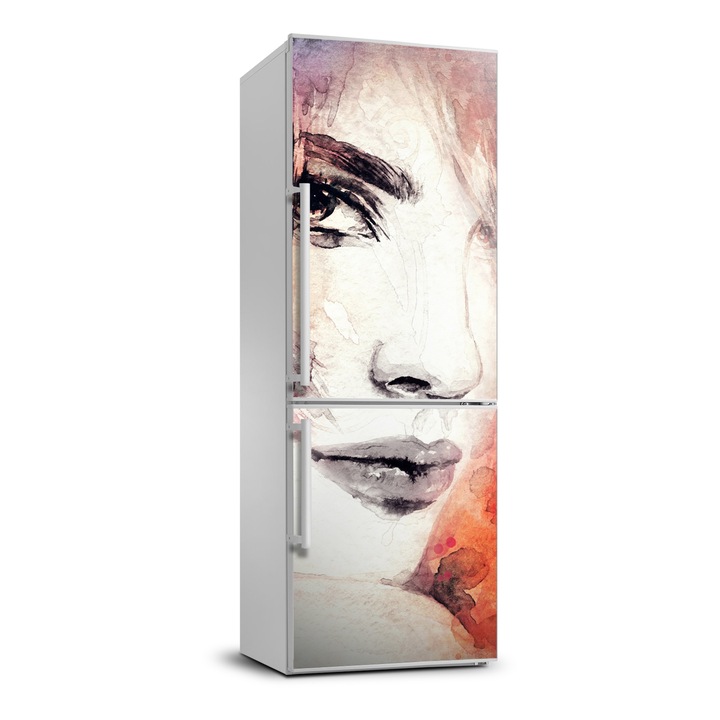 Stickere decorative. Tulup. autocolant pentru frigider. femeie abstracta. Verde. 70 cm x 190 cm. 010120180030000008652