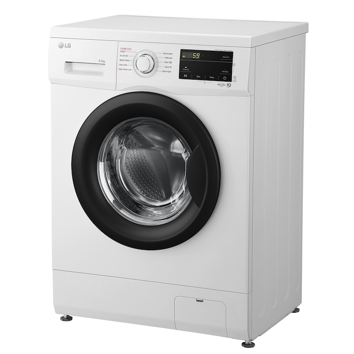 Masina de spalat rufe Slim LG F2J3WS6WE, 6,5 kg, Clasa E, 1200 RPM, Alb
