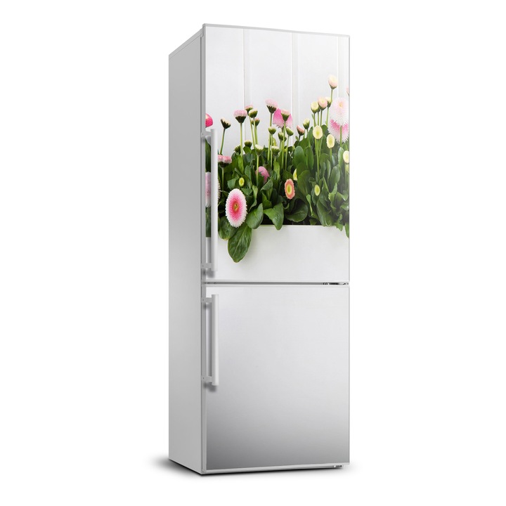 Stickere decorative. Tulup. autocolant pentru frigider. margarete roz. Albastru. 60 cm x 180 cm. 010120180020000006560