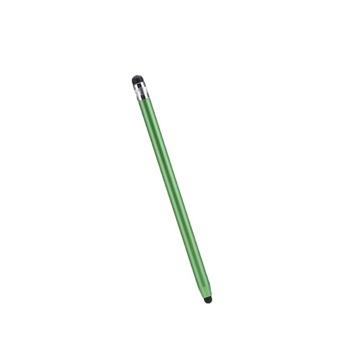 Stylus Pen universal cu 2 capete din silicon pentru utilizare, culoare verde