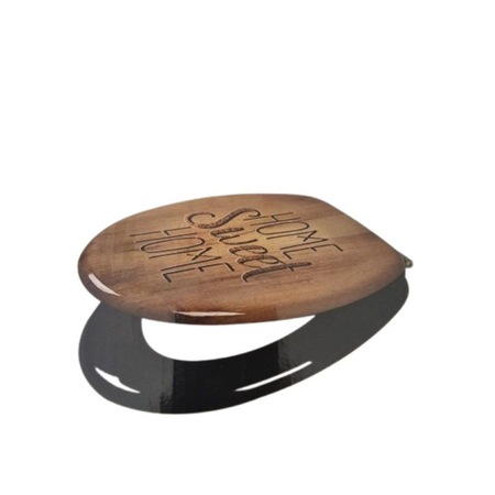 Capac wc, Frandis, cu balamale inox, inchidere standard, MDF, 38x44 cm, maro/negru, model Home sweet 191566