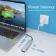 Хъб USB Type-C 7 в 2, Axeloni ®, мултипорт 2 x USB 2.0, 1 x USB 3.0 5Gbps, HDMI 4K 30Hz, четец на карти TD и SD карта, USB Type-C PD 100W, сив