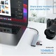 Хъб USB Type-C 7 в 2, Axeloni ®, мултипорт 2 x USB 2.0, 1 x USB 3.0 5Gbps, HDMI 4K 30Hz, четец на карти TD и SD карта, USB Type-C PD 100W, сив