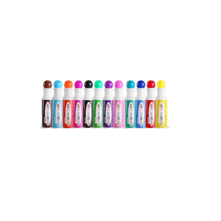 Комплект маркери Ohuhu, Миещи се, Нетоксични, На водна основа, 12бр., Многоцветни