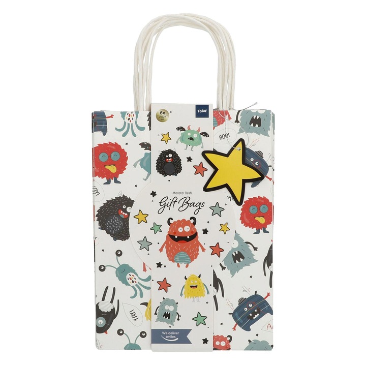 Folat 2683180 Ajándéktáska Monster Bash, 6 db, 27x20cm