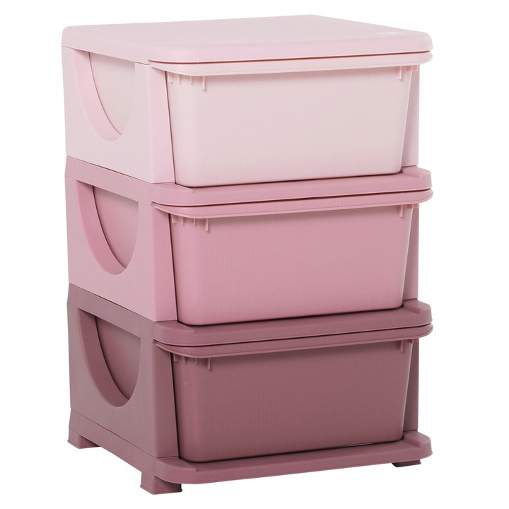 Comoda pentru depozitare HOMCOM, Polipropilena, 37x37x56.5, Multicolor