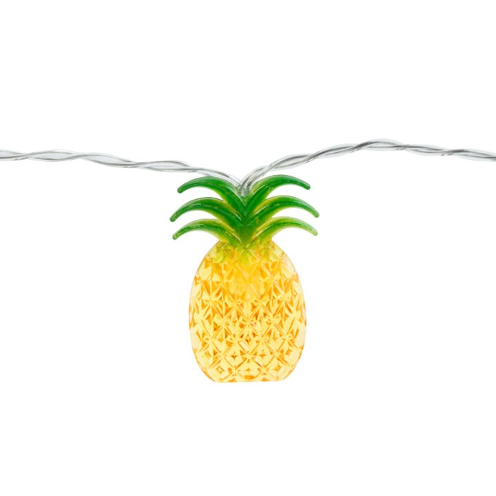 Ghirlanda LED - Ananas - 1,65 m - 10 LED - Alb cald - 2 x AA
