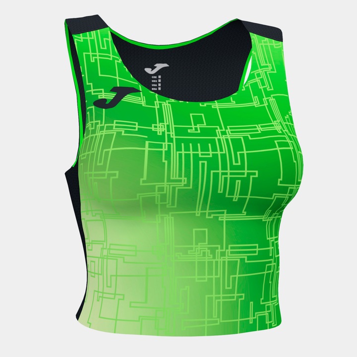 Top fara maneca Elite VIII 90126.117, Joma, Negru/Verde fluorescent, Negru