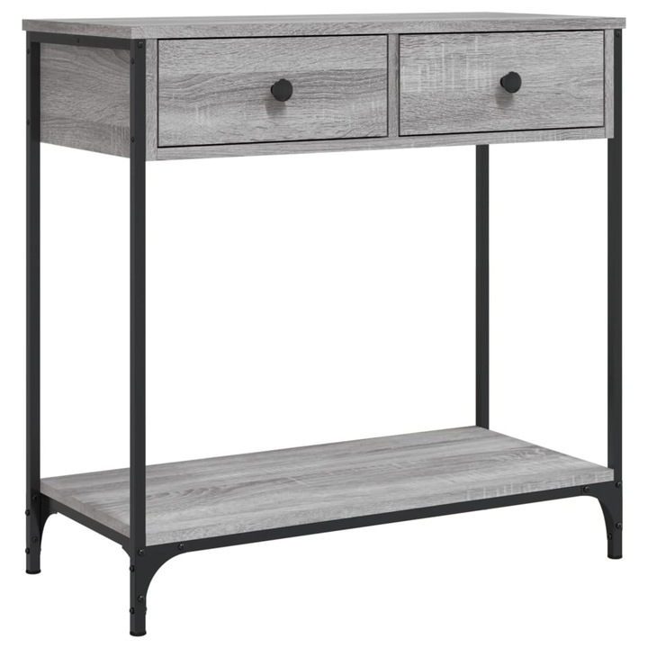 Конзолна маса vidaXL, Сив сонома, 75x34, 5x75 см, Инженерно дърво, 15.7 Kg