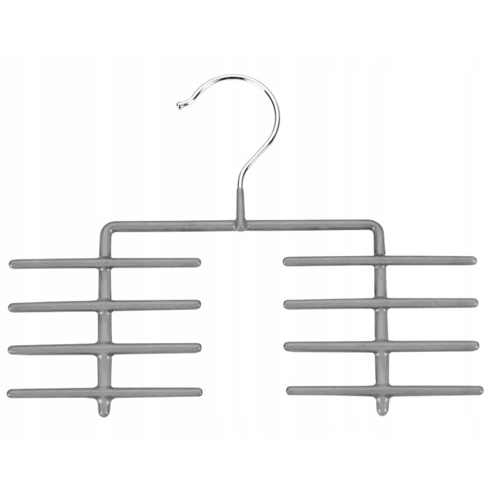 Umeras cravate Metaltex, anti-alunecare, aluminiu, gri, 24x10x1cm